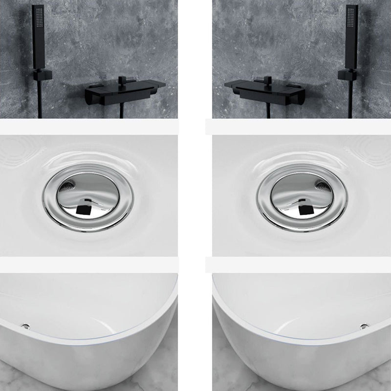 Modern Acrylic Bathtub Freestanding Soaking Bathtub with Drain Bathtub and Overflow Hole