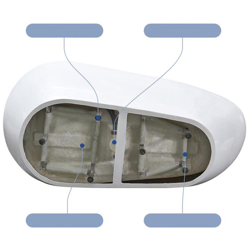 Modern Acrylic Bathtub Freestanding Soaking Bathtub with Drain Bathtub and Overflow Hole