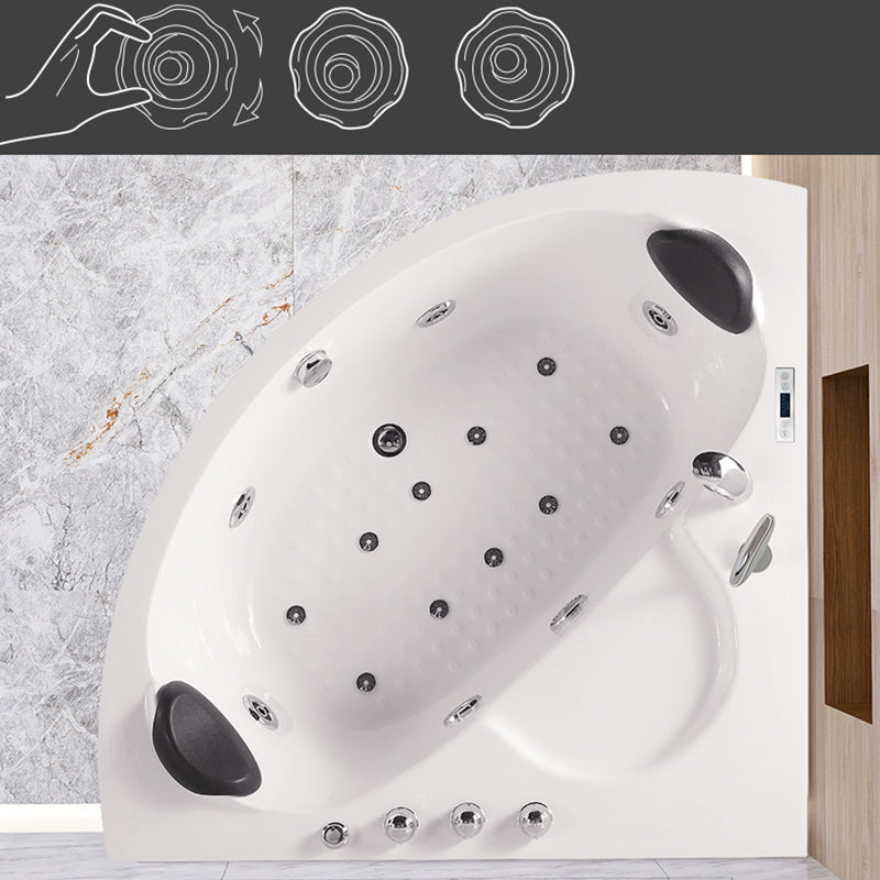 Modern Corner Acrylic Bathtub Air/Whirlpool Bathtub with Drain and Overflow Trim