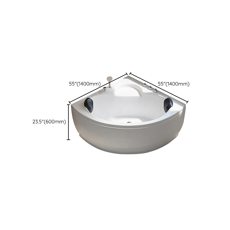 Modern Corner Acrylic Bathtub Air/Whirlpool Bathtub with Drain and Overflow Trim