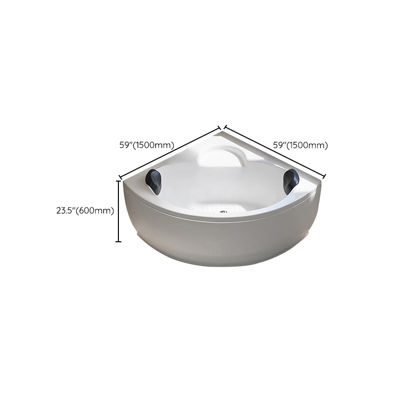 Modern Corner Acrylic Bathtub Air/Whirlpool Bathtub with Drain and Overflow Trim