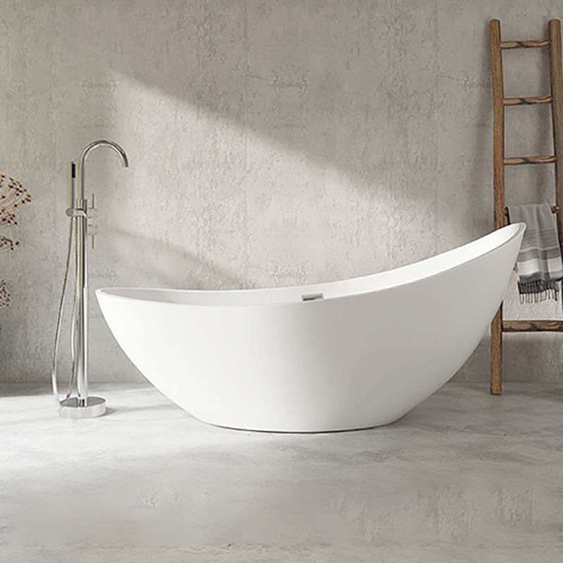 Freestanding Soaking Acrylic Bathtub Modern Oval Bathtub without Faucet Holes