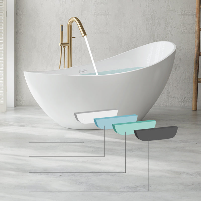 Freestanding Soaking Acrylic Bathtub Modern Oval Bathtub without Faucet Holes