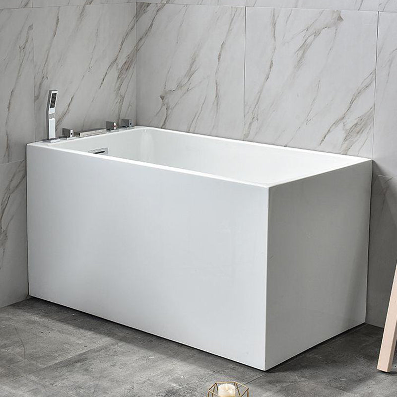 Contemporary Rectangle Acrylic Bathtub Freestanding Soaking Bathtub