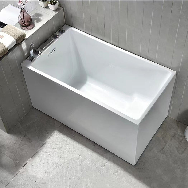 Contemporary Rectangle Acrylic Bathtub Freestanding Soaking Bathtub