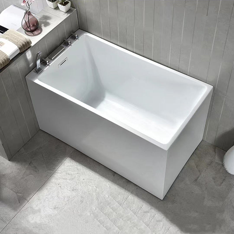 Contemporary Rectangle Acrylic Bathtub Freestanding Soaking Bathtub