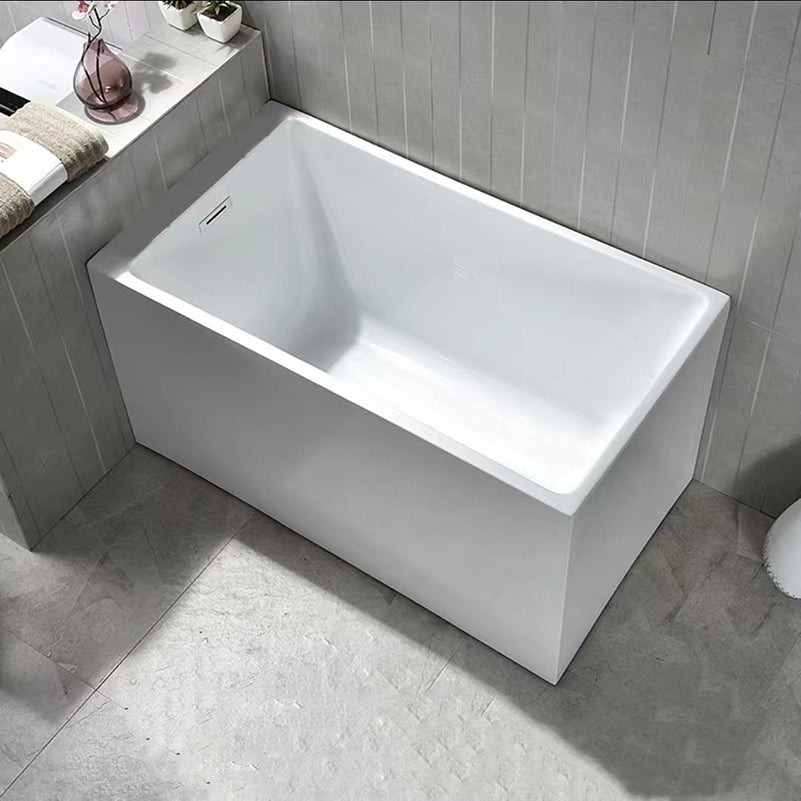 Contemporary Rectangle Acrylic Bathtub Freestanding Soaking Bathtub