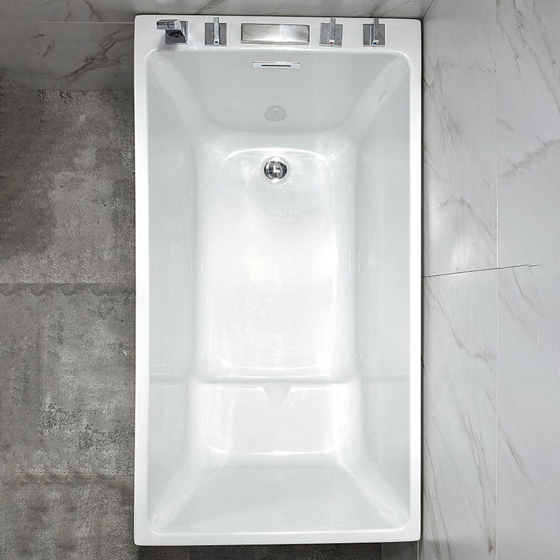 Contemporary Rectangle Acrylic Bathtub Freestanding Soaking Bathtub