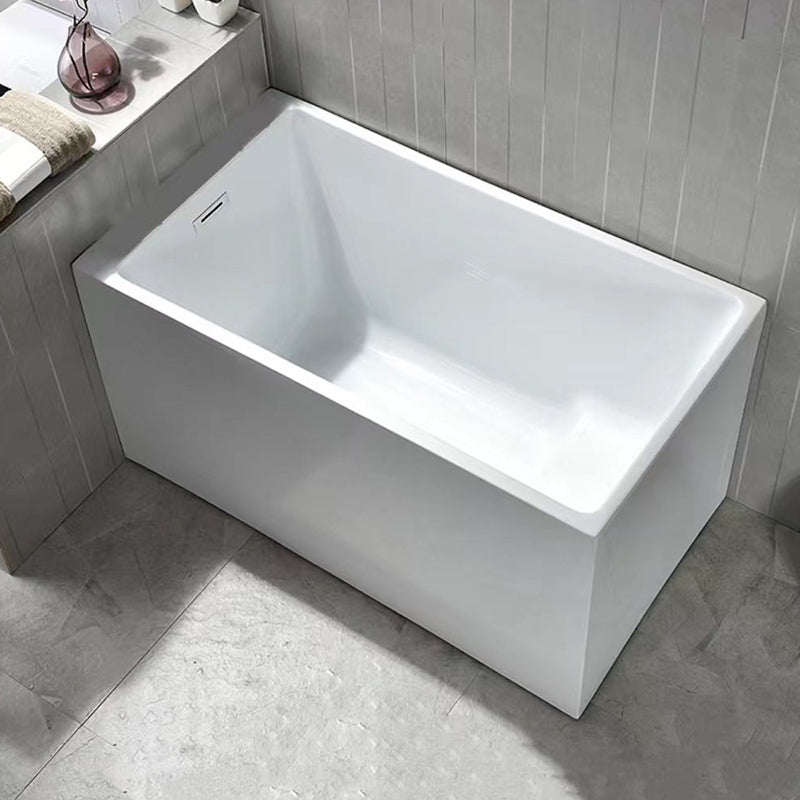 Contemporary Rectangle Acrylic Bathtub Freestanding Soaking Bathtub