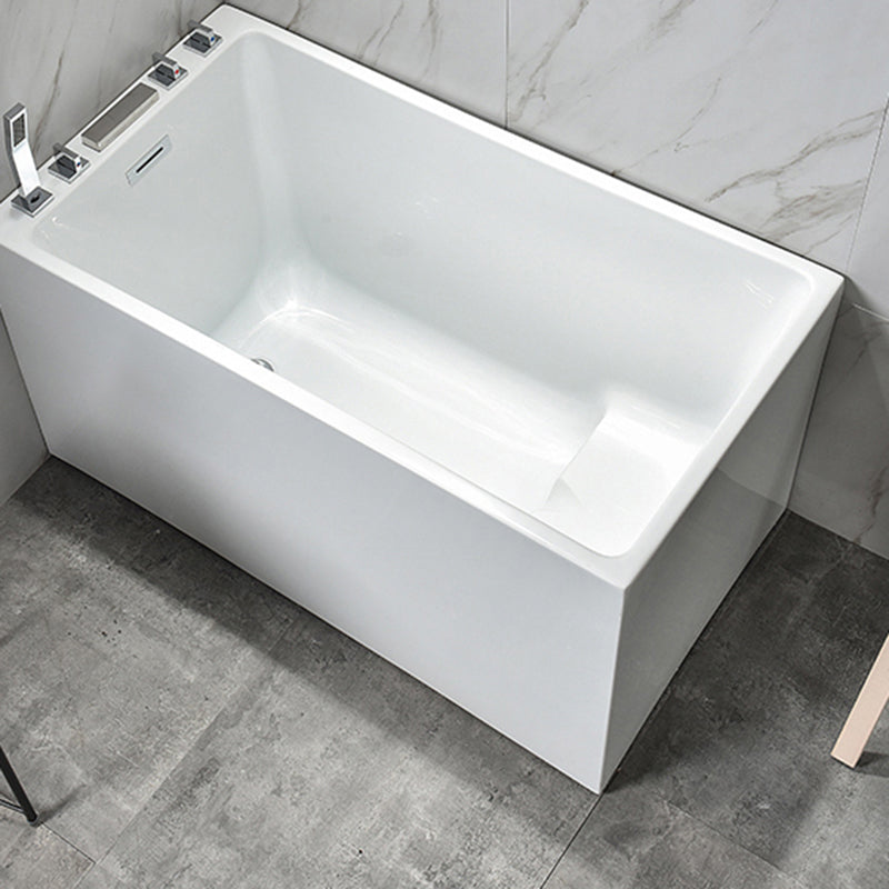 Contemporary Rectangle Acrylic Bathtub Freestanding Soaking Bathtub