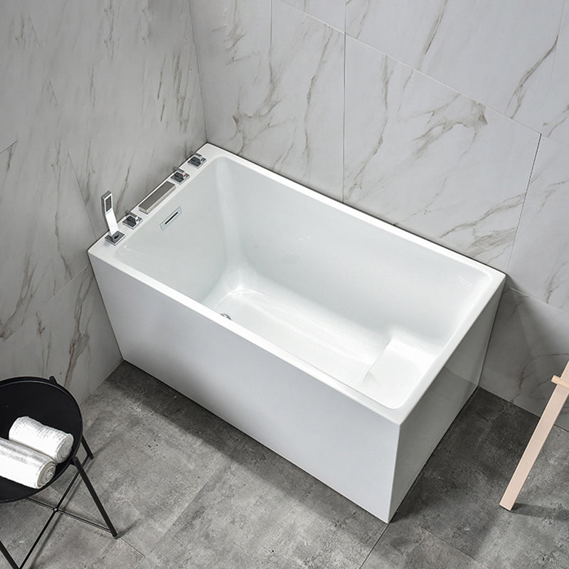 Contemporary Rectangle Acrylic Bathtub Freestanding Soaking Bathtub
