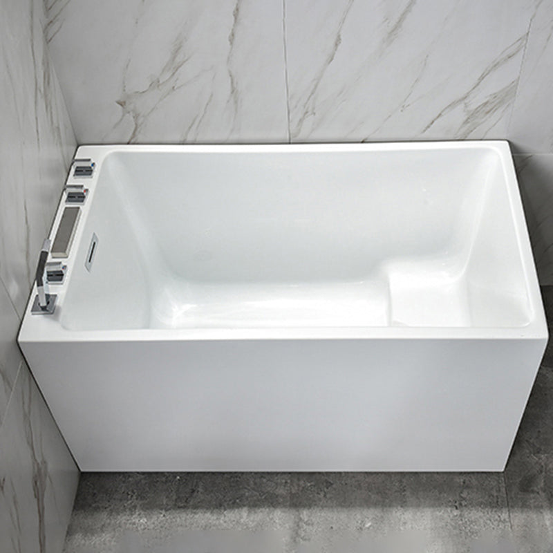 Contemporary Rectangle Acrylic Bathtub Freestanding Soaking Bathtub