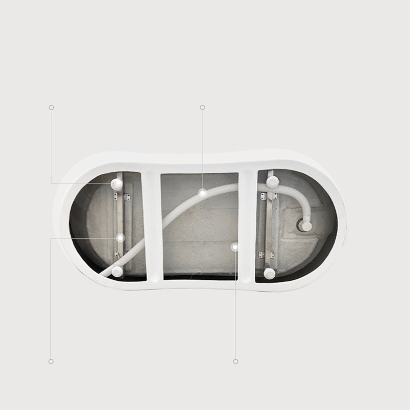 Modern Acrylic White Bathtub Freestanding Soaking Bathtub with Drain