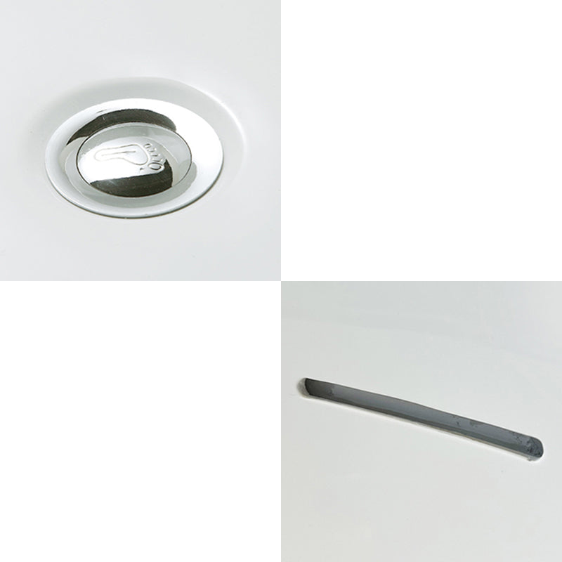 Modern Acrylic White Bathtub Freestanding Soaking Bathtub with Drain