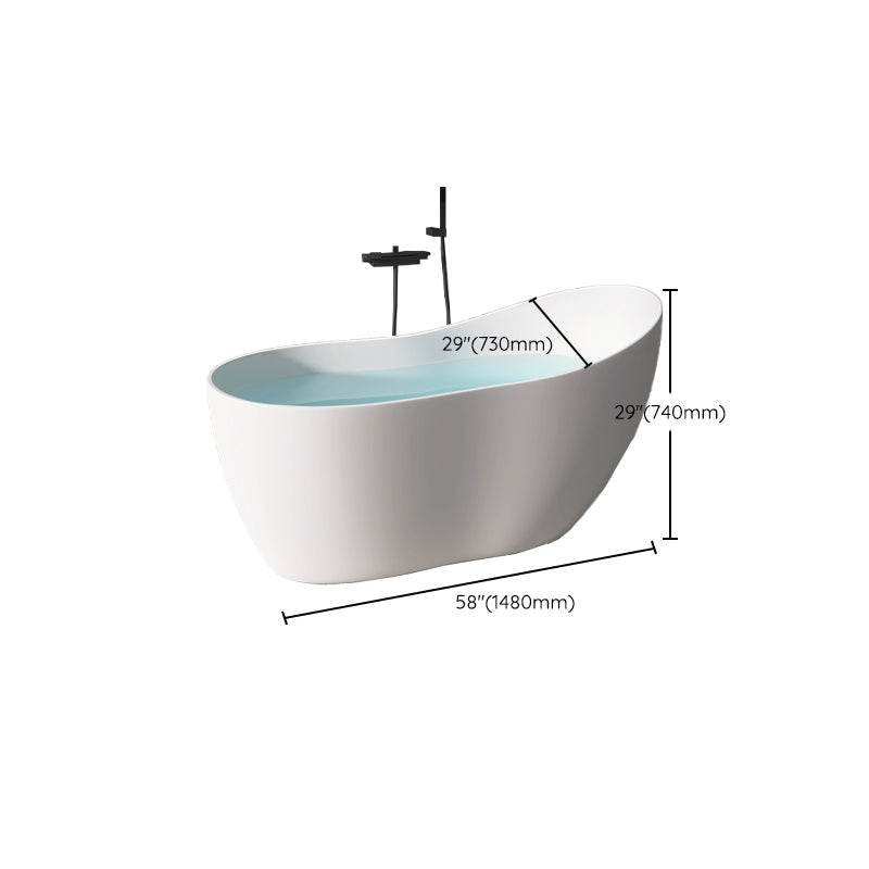Modern Acrylic White Bathtub Freestanding Soaking Bathtub with Drain