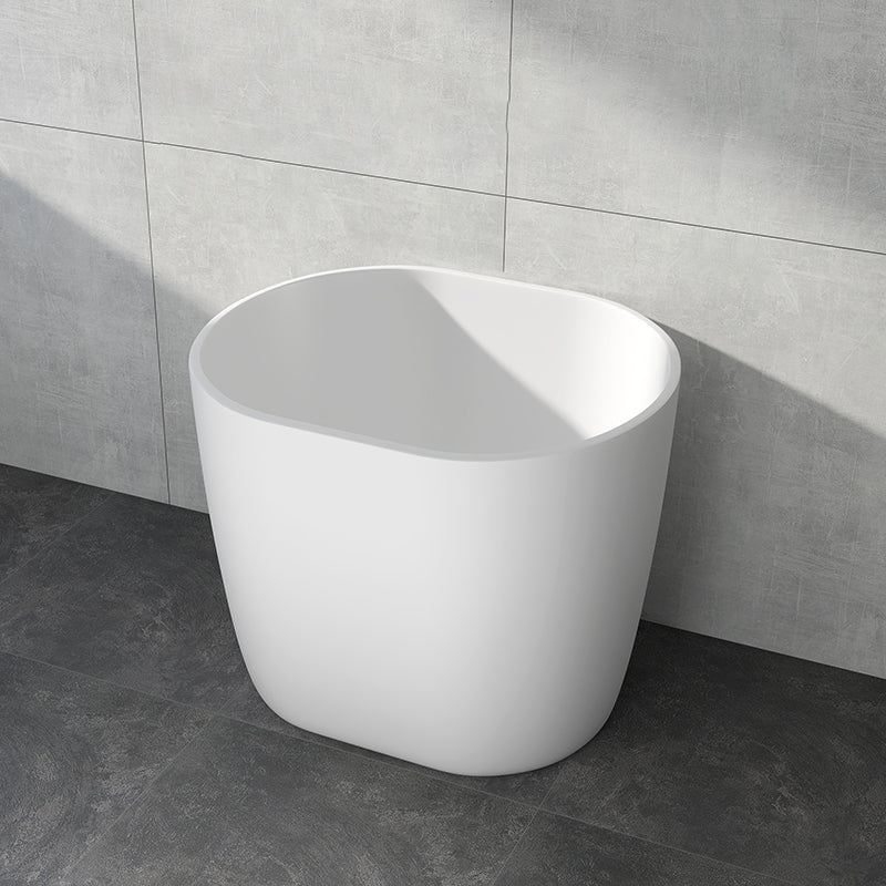 Modern Acrylic Ellipse White Bathtub Back to Wall with Drain Bath Tub
