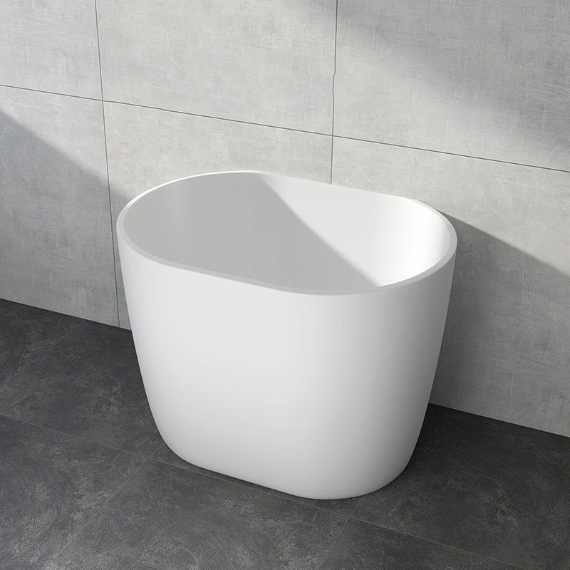 Modern Acrylic Ellipse White Bathtub Back to Wall with Drain Bath Tub