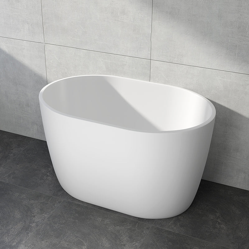 Modern Acrylic Ellipse White Bathtub Back to Wall with Drain Bath Tub