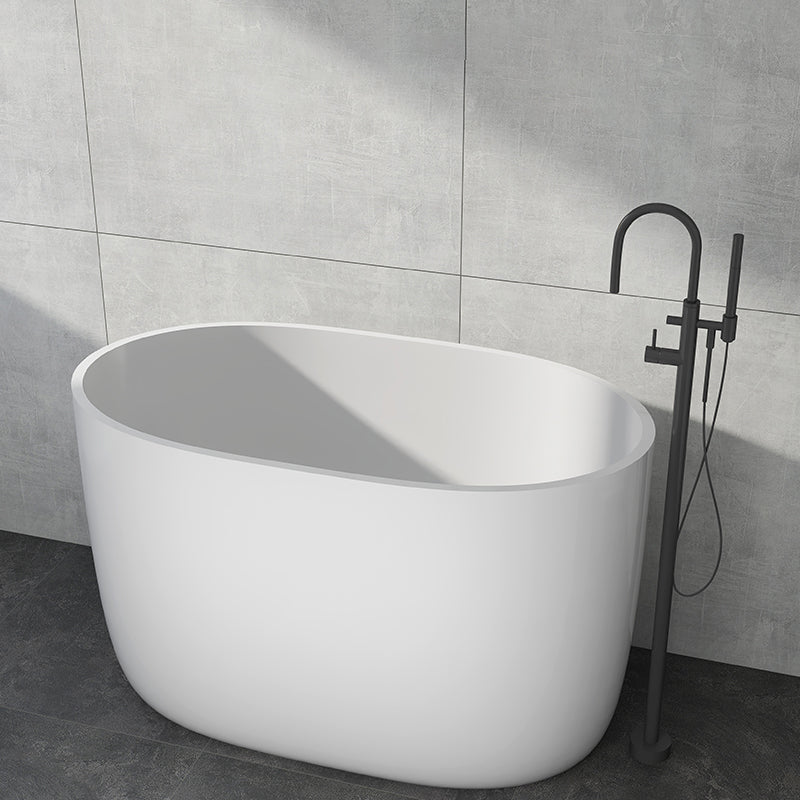 Modern Acrylic Ellipse White Bathtub Back to Wall with Drain Bath Tub