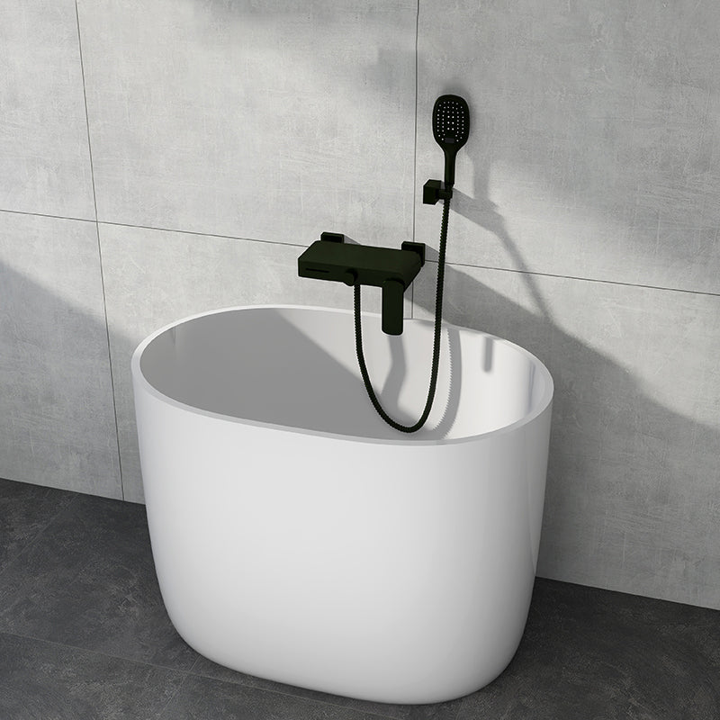 Modern Acrylic Ellipse White Bathtub Back to Wall with Drain Bath Tub