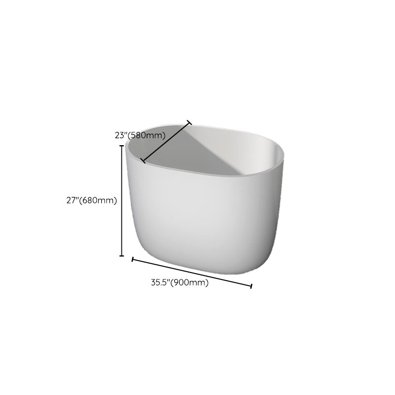 Modern Acrylic Ellipse White Bathtub Back to Wall with Drain Bath Tub