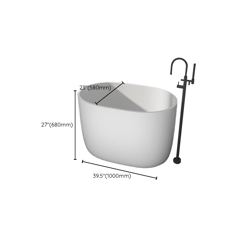 Modern Acrylic Ellipse White Bathtub Back to Wall with Drain Bath Tub