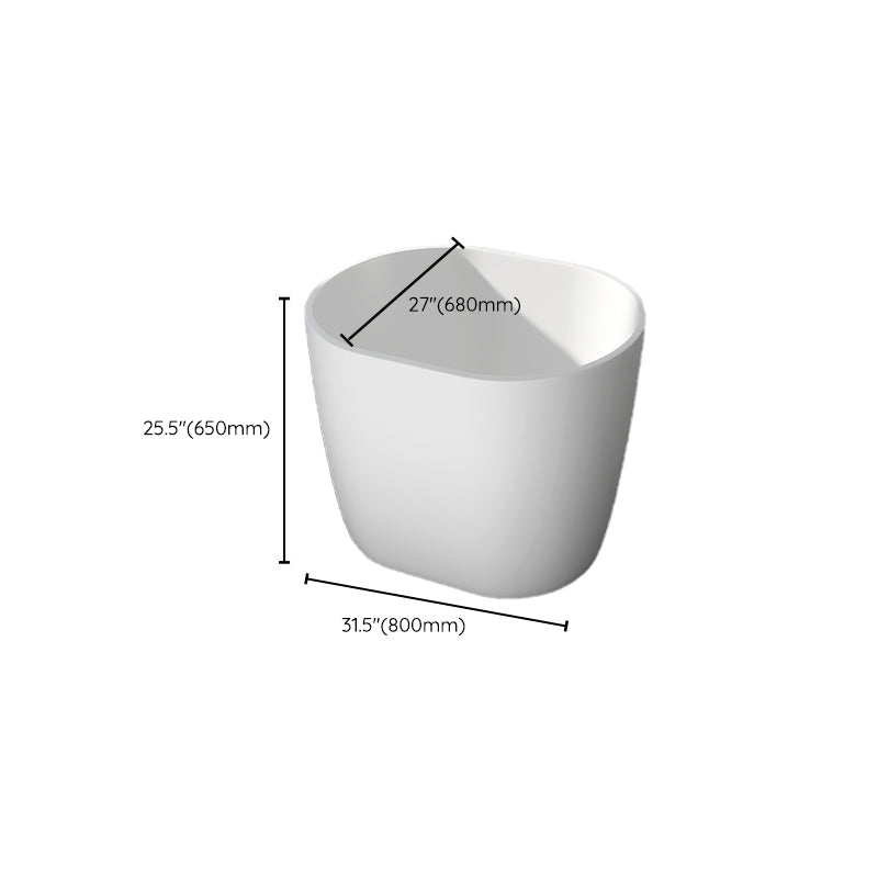 Modern Acrylic Ellipse White Bathtub Back to Wall with Drain Bath Tub