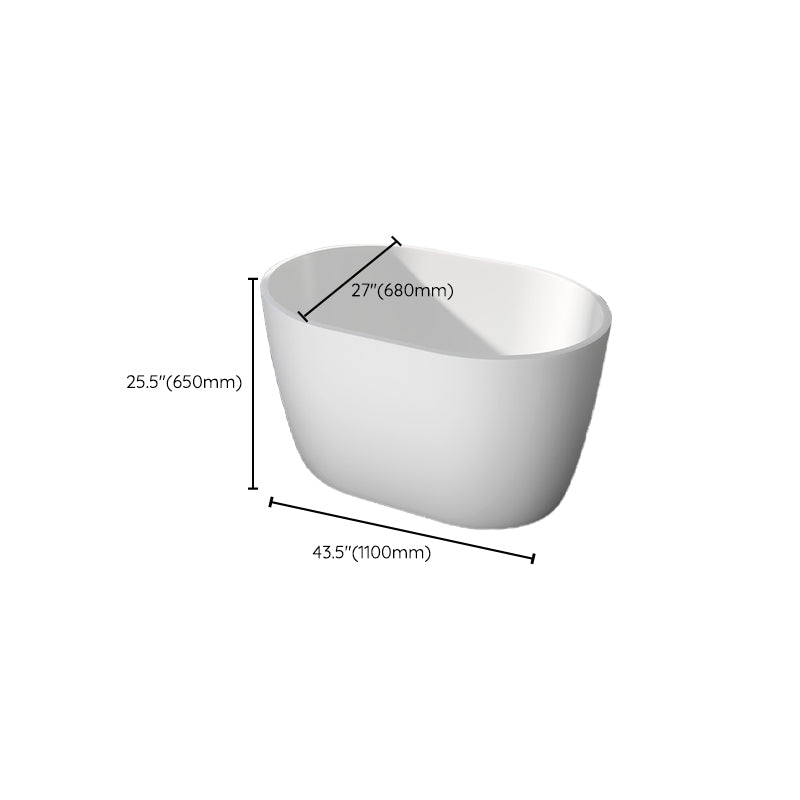 Modern Acrylic Ellipse White Bathtub Back to Wall with Drain Bath Tub