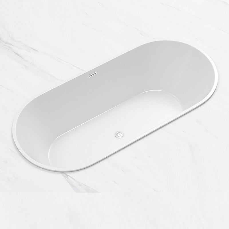 Contemporary Oval Drop-in Bathtub Soaking Acrylic Bath Tub in White