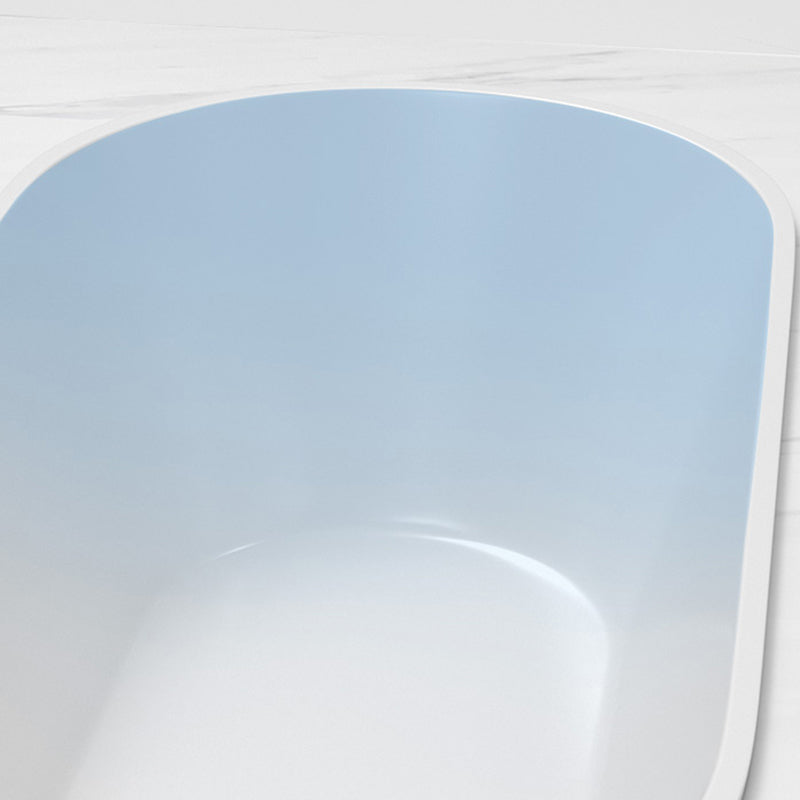 Contemporary Oval Drop-in Bathtub Soaking Acrylic Bath Tub in White