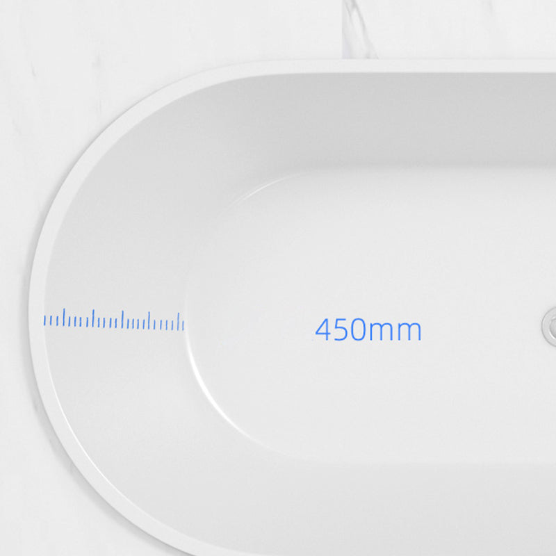 Contemporary Oval Drop-in Bathtub Soaking Acrylic Bath Tub in White