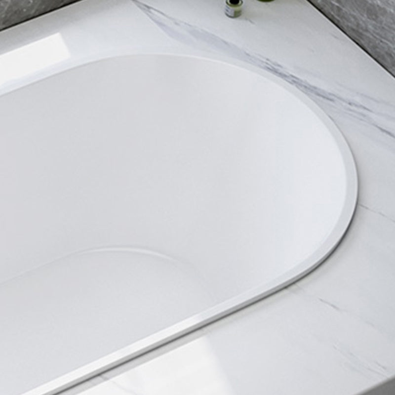 Contemporary Oval Drop-in Bathtub Soaking Acrylic Bath Tub in White