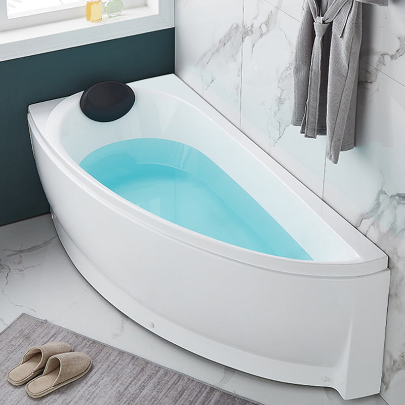 White Drop-in Bathtub Contemporary Corner Back to Wall Acrylic Bathtub