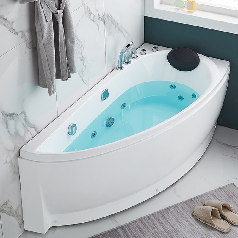 White Drop-in Bathtub Contemporary Corner Back to Wall Acrylic Bathtub