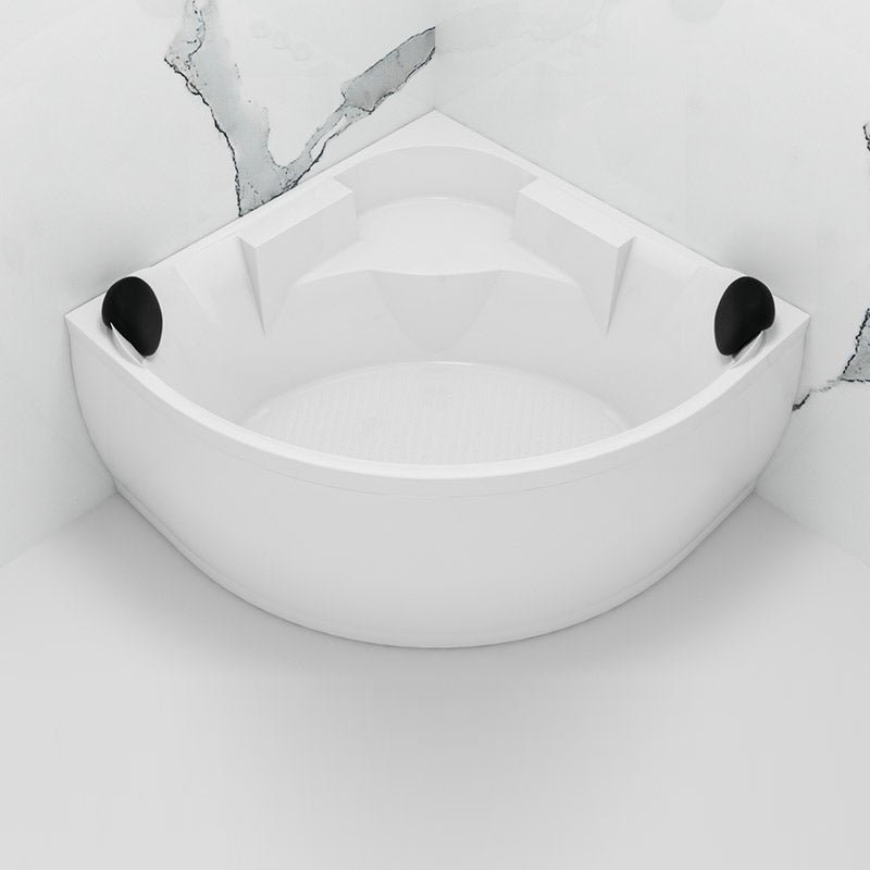 Contemporary Corner Acrylic Bathtub Soaking/Whirlpool Bathtub with Seat