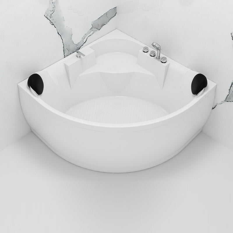 Contemporary Corner Acrylic Bathtub Soaking/Whirlpool Bathtub with Seat