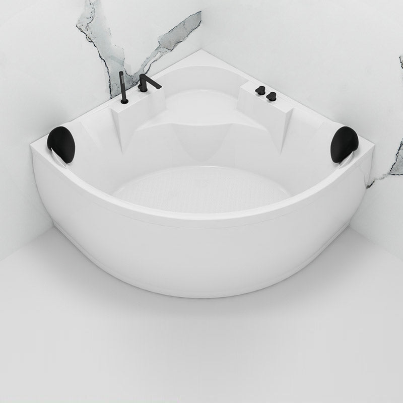 Contemporary Corner Acrylic Bathtub Soaking/Whirlpool Bathtub with Seat