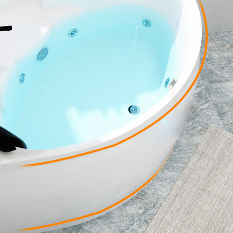 Contemporary Corner Acrylic Bathtub Soaking/Whirlpool Bathtub with Seat