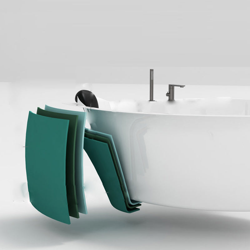 Contemporary Corner Acrylic Bathtub Soaking/Whirlpool Bathtub with Seat