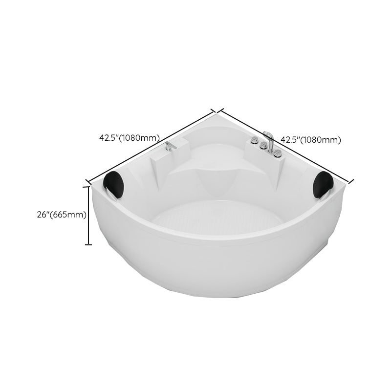 Contemporary Corner Acrylic Bathtub Soaking/Whirlpool Bathtub with Seat