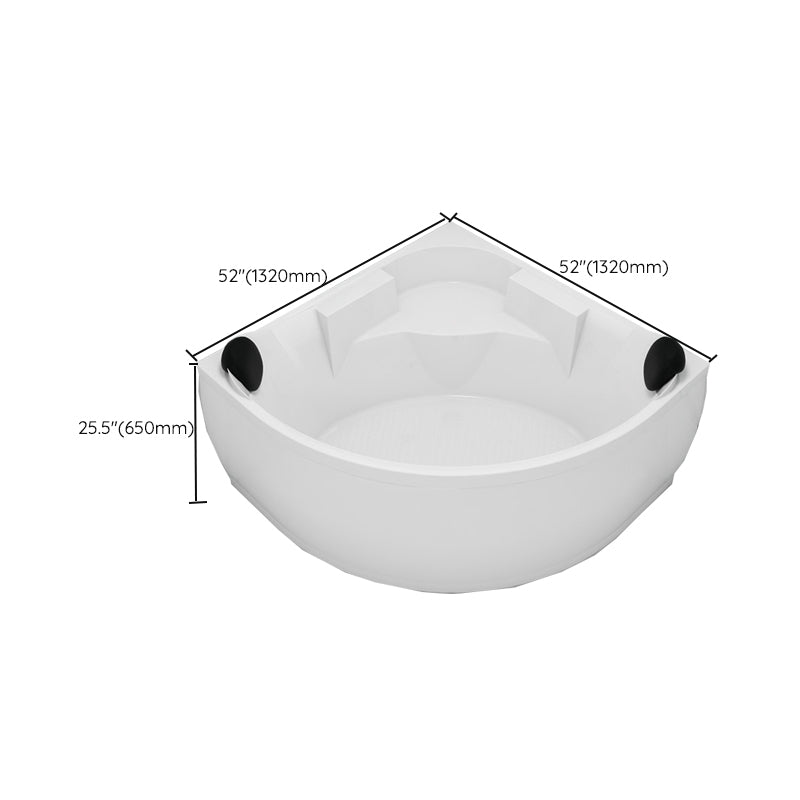 Contemporary Corner Acrylic Bathtub Soaking/Whirlpool Bathtub with Seat