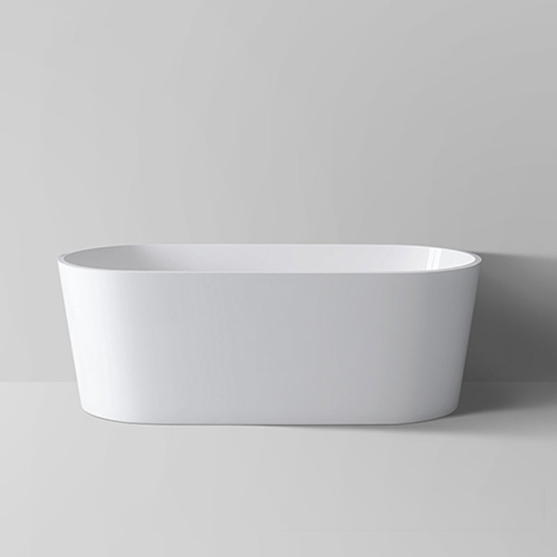 Modern Style Acrylic Ellipse Bathtub Freestanding Soaking Bathtub with Drain Bath Tub
