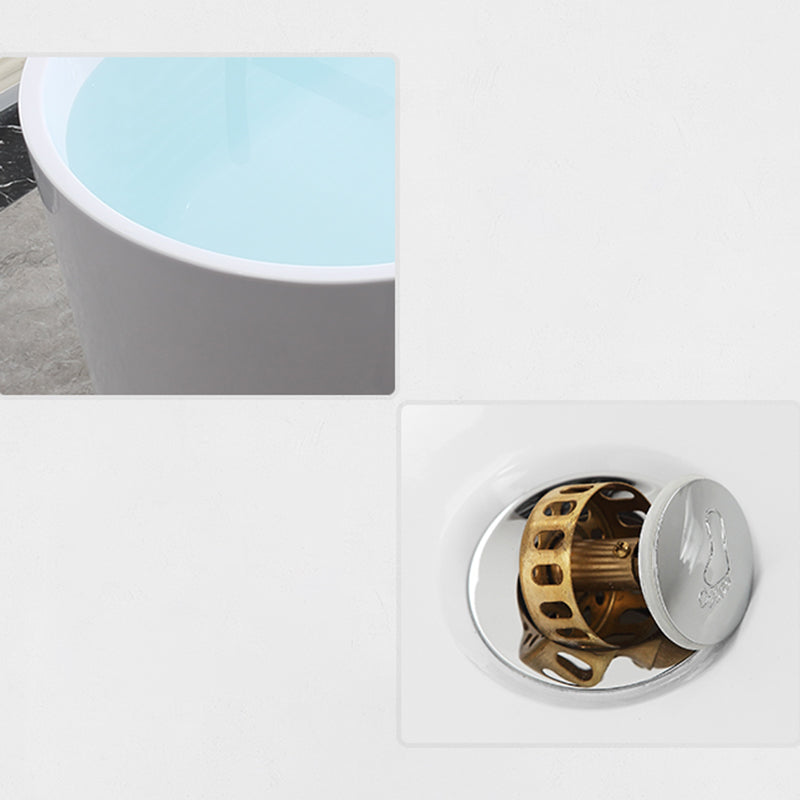 Modern Style Acrylic Ellipse Bathtub Freestanding Soaking Bathtub with Drain Bath Tub