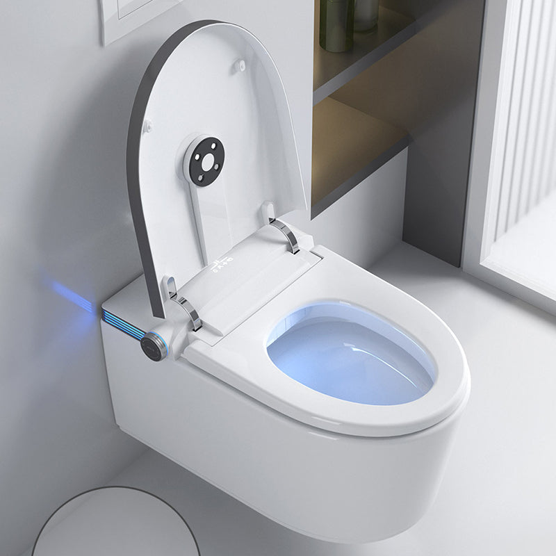 Modern White Gravity Flush Toilet One-Piece Wall Mount Toilet for Bathroom