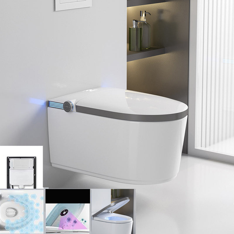 Modern White Gravity Flush Toilet One-Piece Wall Mount Toilet for Bathroom