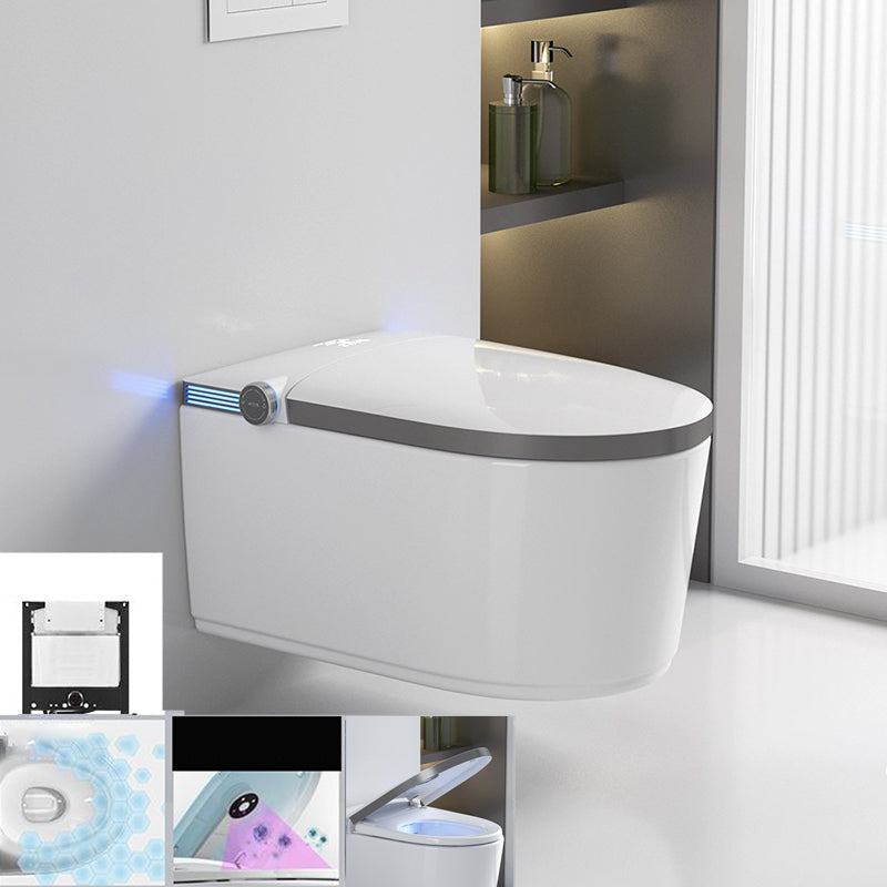 Modern White Gravity Flush Toilet One-Piece Wall Mount Toilet for Bathroom
