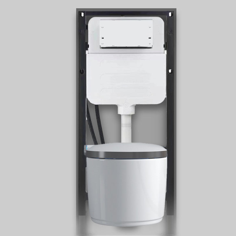 Modern White Gravity Flush Toilet One-Piece Wall Mount Toilet for Bathroom