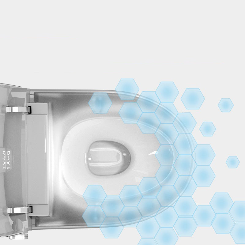 Modern White Gravity Flush Toilet One-Piece Wall Mount Toilet for Bathroom