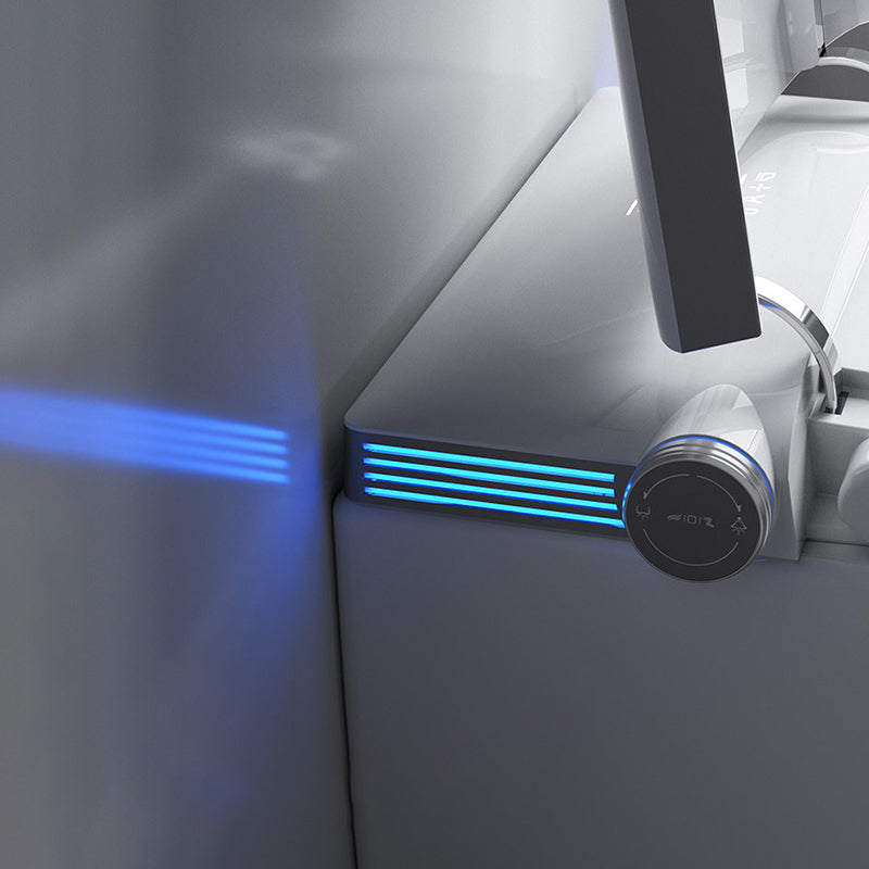 Modern White Gravity Flush Toilet One-Piece Wall Mount Toilet for Bathroom