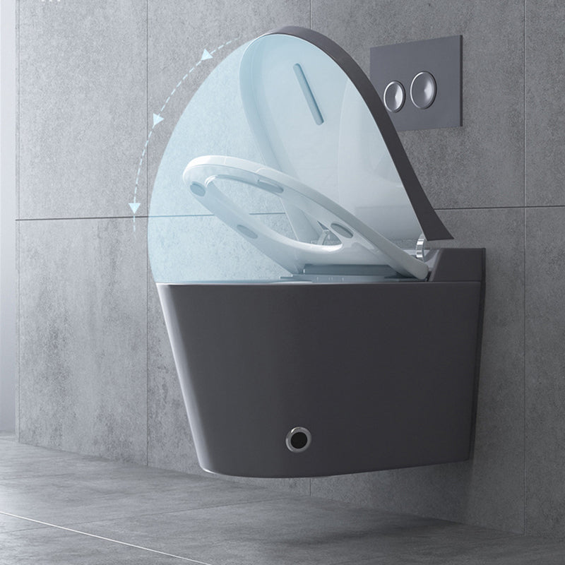Modern Grey Siphon Jet Flush Toilet One-Piece Wall Mount Toilet for Bathroom